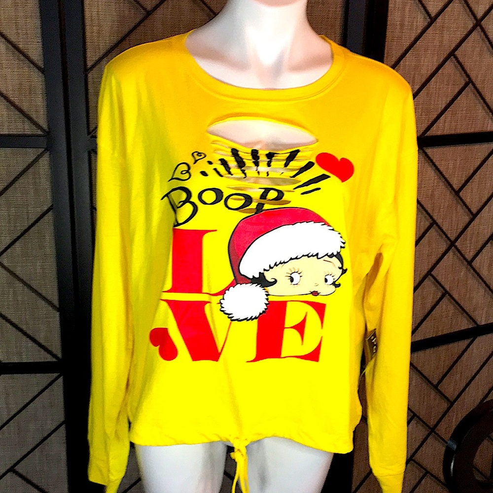 NEW POPULAR SPORTS 3 X BETTY BOOP LONG SLEEVE SHIRT